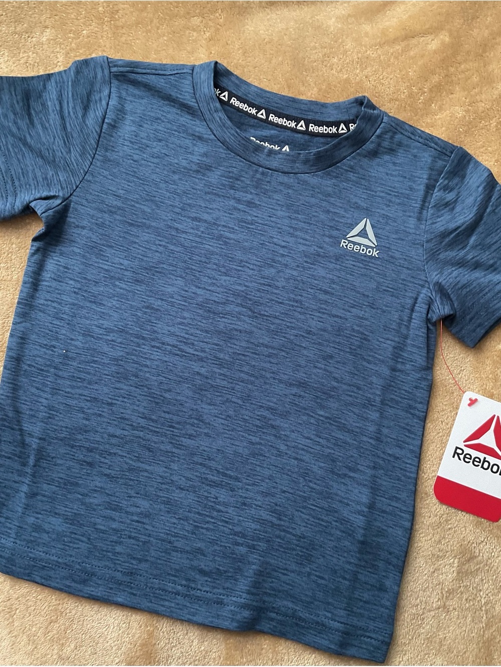 Reebok Blue Heather Short Sleeve Kids Tee 🆕